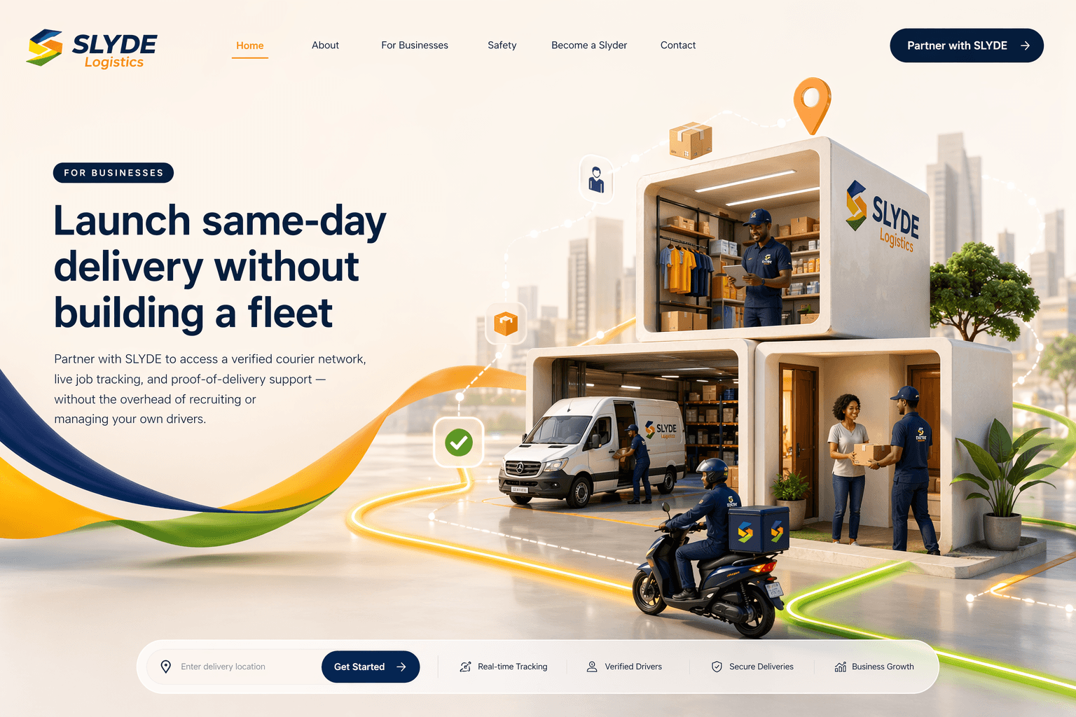 Business owner preparing customer orders while SLYDE supports delivery operations